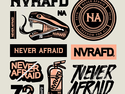 NEVER AFRAID logo branding illustration ux