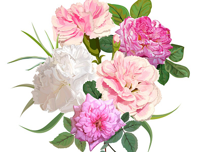 Carnation and Pink rose