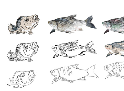 Rohu fish branding card greeting illustration invitation logo nature vector wallpapers