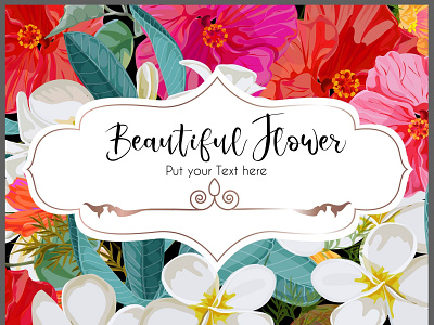 Floral Card branding card design floral flower greeting hibiscus invitation logo nature plumeria vector