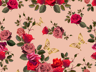 Roses Seamless pattern-vector