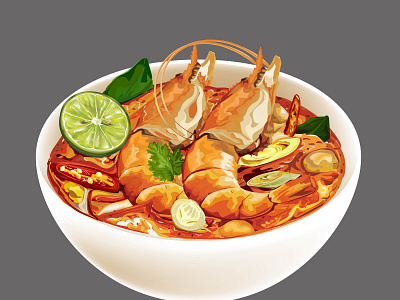 Tom Yum Kung delicious food seafood shrimp soup spicy thai