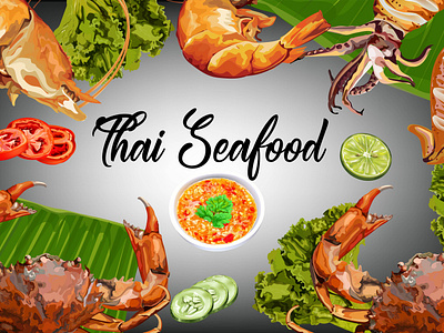 Thai Seafood -vector illustration