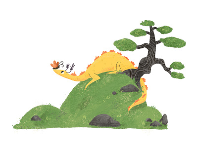 Little Landscape #1 butterfly dragon illustration landscape