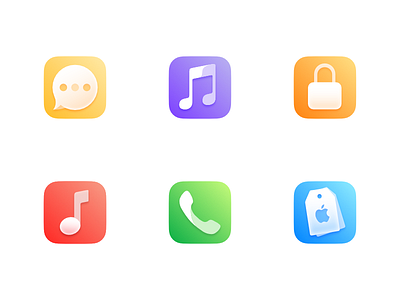 Icons for an iOS icon pack #1 appstore color gradient icon iconpack ios itunes message music phone theme vector