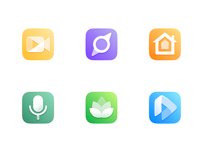 Icons for an iOS icon pack #2 camera dictaphone gradient home icon iconpack ios photoicon picture safari theme vector