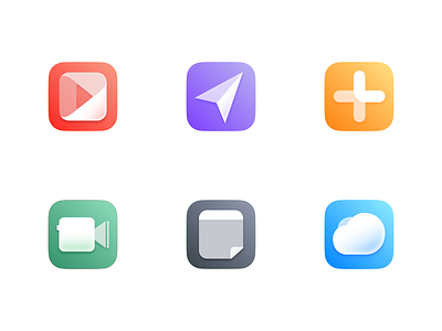 Icons for an iOS icon pack #3 calculator facetime gradient icon iconpack ios note theme vector weather