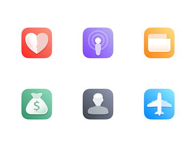 Icons for an iOS icon pack #4 calculator contact gradient health icon iconpack ios mail stock theme vector