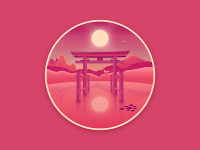 Japan landscape badge #3 : The Torii