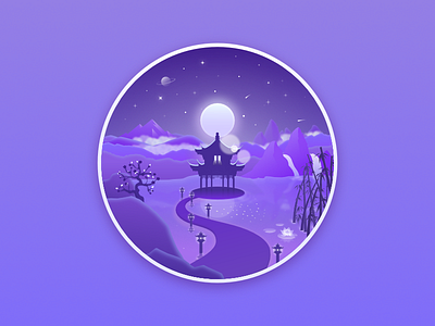 Japan landscape badge #4 (Alt)