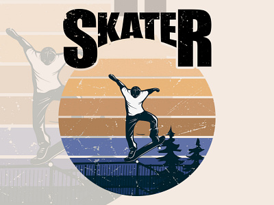 SKATER RETRO T-SHIRT DESIGN skateboard skateboarder skateboarding skater