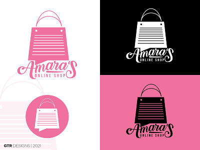 AMARA'S Online Shop Logo Design blackpink branding elegant logo logo logo design online selling online shopping logo playful logo shopping logo