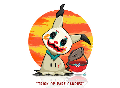 Trick or Rare Candies? costume design halloween joker mimikyu pokemon rare candy trickortreat