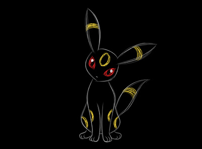 Sketch Art Umbreon black dark type eevee pokemon umbreon