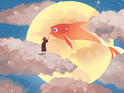 Koi banner illustration