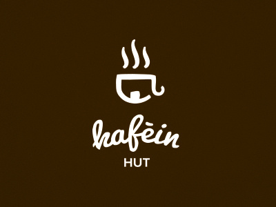 Kafien Hut brown coffee coffee logo coffee mug hut logo