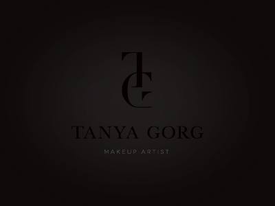 Tanya Gorg artist black brand clean custom development face initials logo makeup type