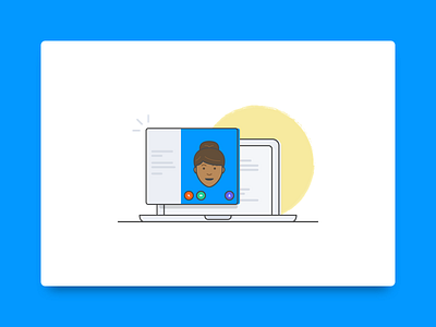 Skype Call Spot Illustration avatar editorial illustration laptop skype spot illustration vector