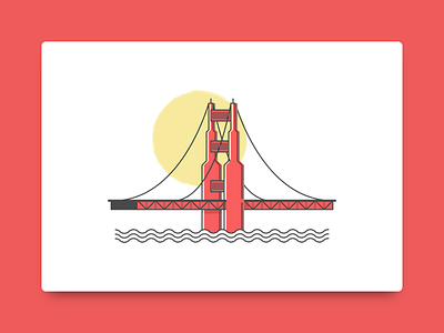 Golden Gate Bridge bridge editorial golden gate illustration san francisco spot illustration vector