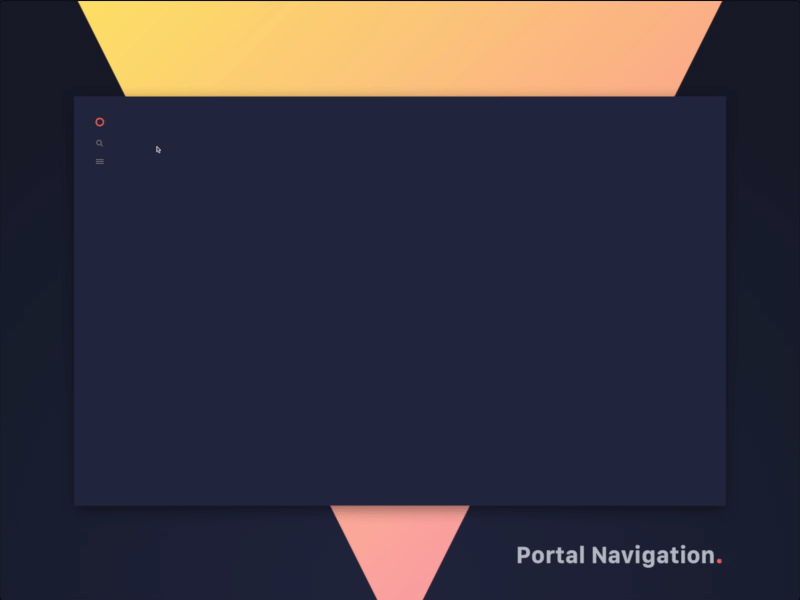 Portal Navigation animation documentation interaction navigation ui ux web design