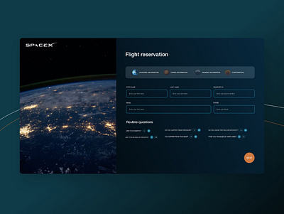 SpaceX form design illustration ui ux