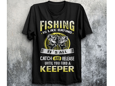 Creative Fishing  T-shirt Design.