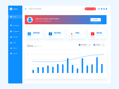 Lead Gen Dashboard UI 💎 app branding dashboard design icon illustration logo typography ui ux vector