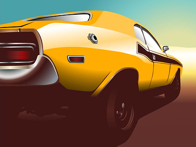 Dodge Challenger cars design illustration