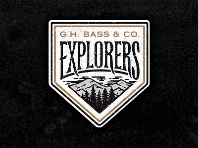 G.H. Bass Patch 2 badge bass design explore explorers ghbass illustration mountains patch retail