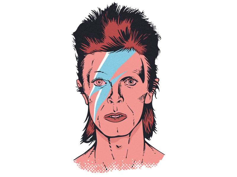 Aladdin Sane david bowie vector art illustration portrait illustration rockandroll vector drawing sketch portrait bowie