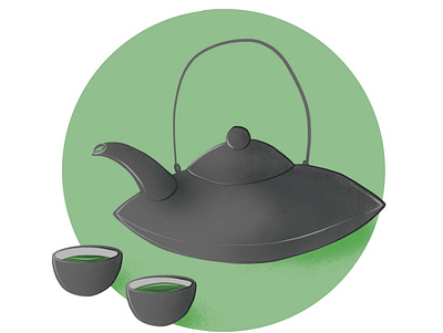 Tea blog branding design digital art digital design downtime green tea icon icon set illustration japanese logo matcha self care tea wellness