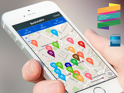 London Restaurant Festival app bluetooth ibeacon ios ios8 iphone map native pin ux