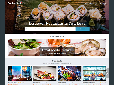 Bookatable Homepage