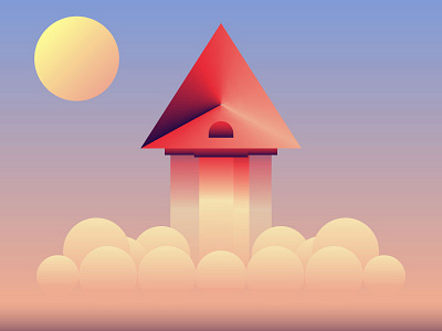 Launch gradient illustration launch