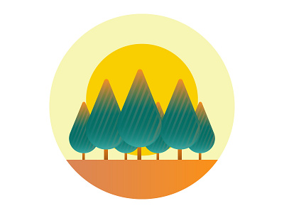 Trees gradient illustration trees