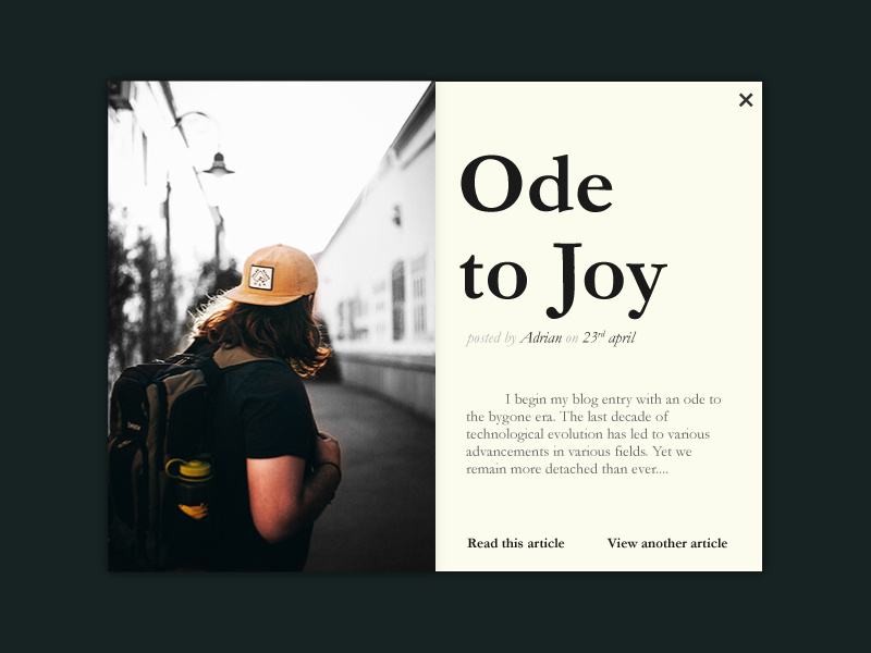 Blog Post - Daily Ui 035 card ui blog daily ui
