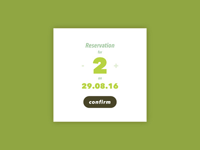 Confirm Reservation - Daily Ui 054 card daily ui reservation ui