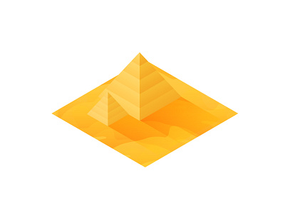 Pyramid icon illustration isometric miniature pyramid