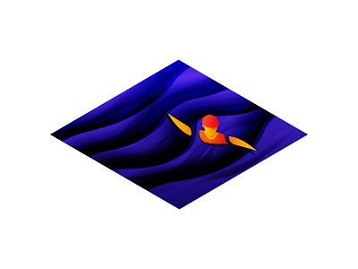 SOS gradient icon illustration isometric miniature sos swim