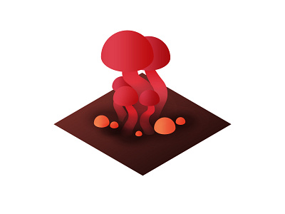 Fungi fungi garden icon illustration isometric miniature