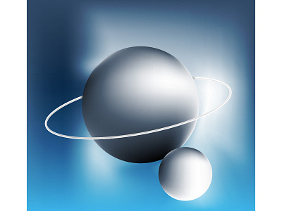 Planet & M gradient illustrator mesh planet satellite vectober vector