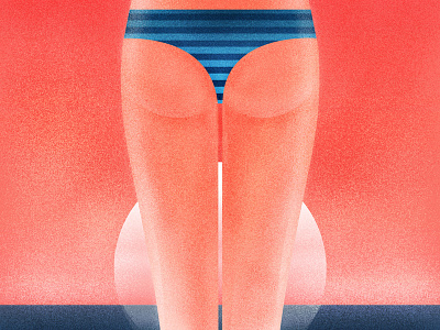 Sunset beach bikini editorial illustration sunset texture