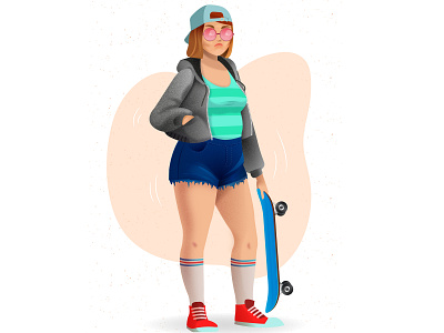 Skatboard2 girl illustration illustrator skateboarding