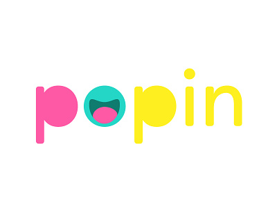 Logo design for Popin app app blue happy ios logo pink popin yellow