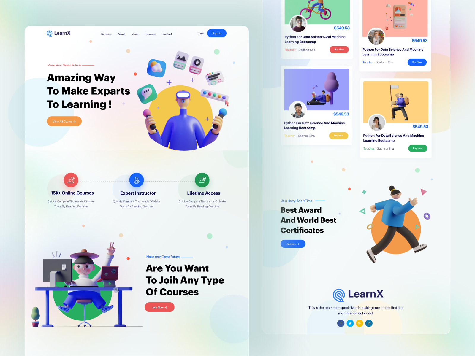 LearnX E Learning Website Home Page by CreativePeoples on Dribbble