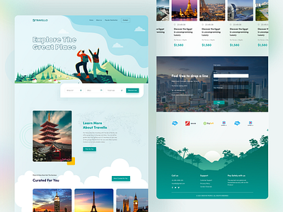 Travel Website Home Page Exploration agency airbnb booking website creativepeoples online agency online booking tour guide tour poster travel travel agency travel app travel landing page travel web travel website typography ui ux web design website design