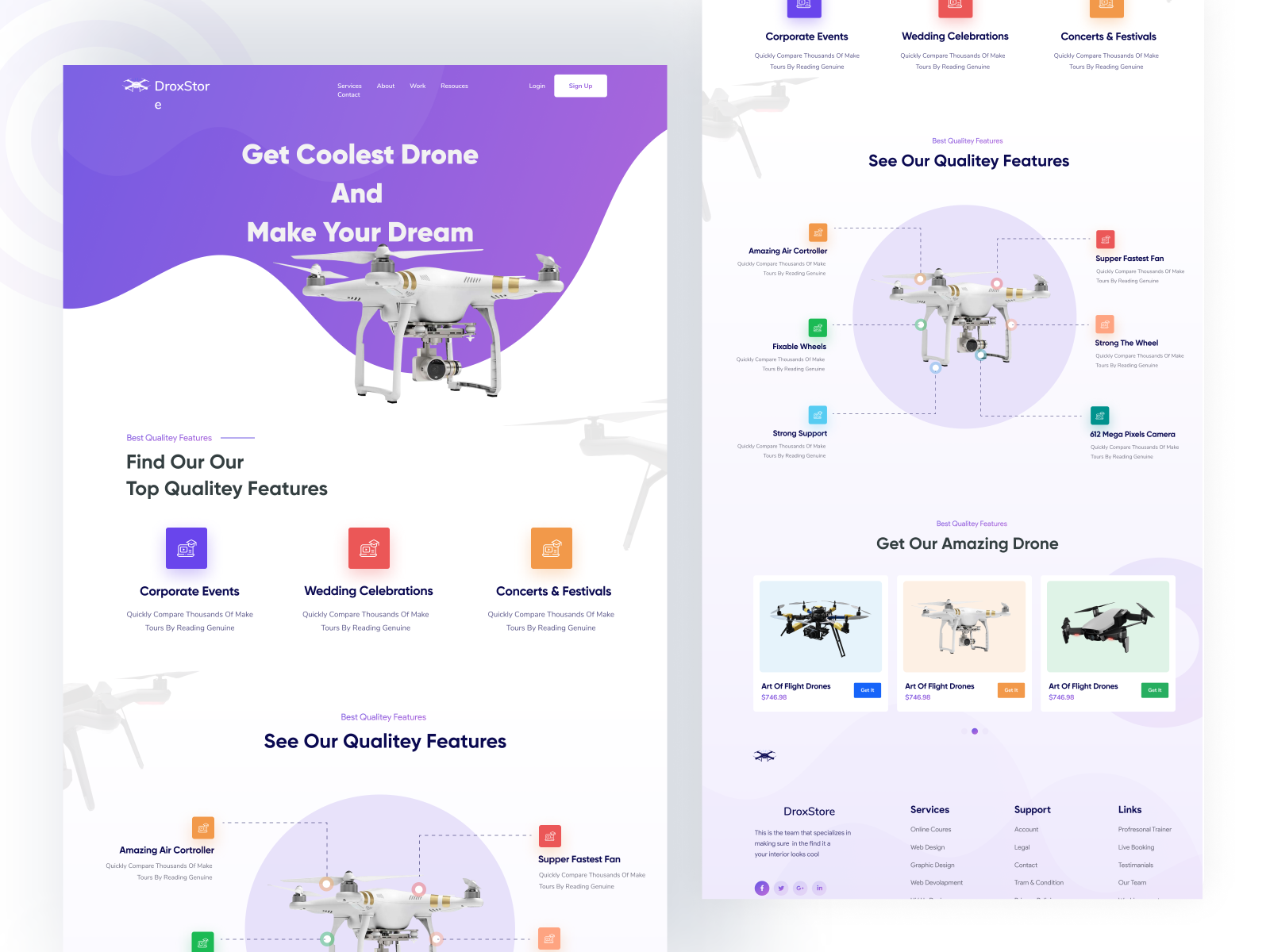 Drone Store Website by CreativePeoples on Dribbble