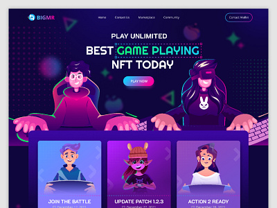 Expensive Neon NFT Art Gallery Landing Page