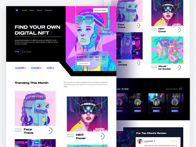 Expensive Neon NFT Art Gallery 2 Landing Page