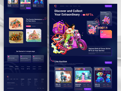 NFT Marketplace Website buy cpdesign creativepeoples crypto art cryptocurrency digital coin landign page nft nft art nft landing page nft market place nft revelations nft token nft website purchase sell token virtual coin web design webdesign